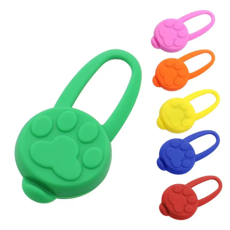 Silicone Pet Cat Dog Night LED Flashlight Luminous Pendant Prevent Qme