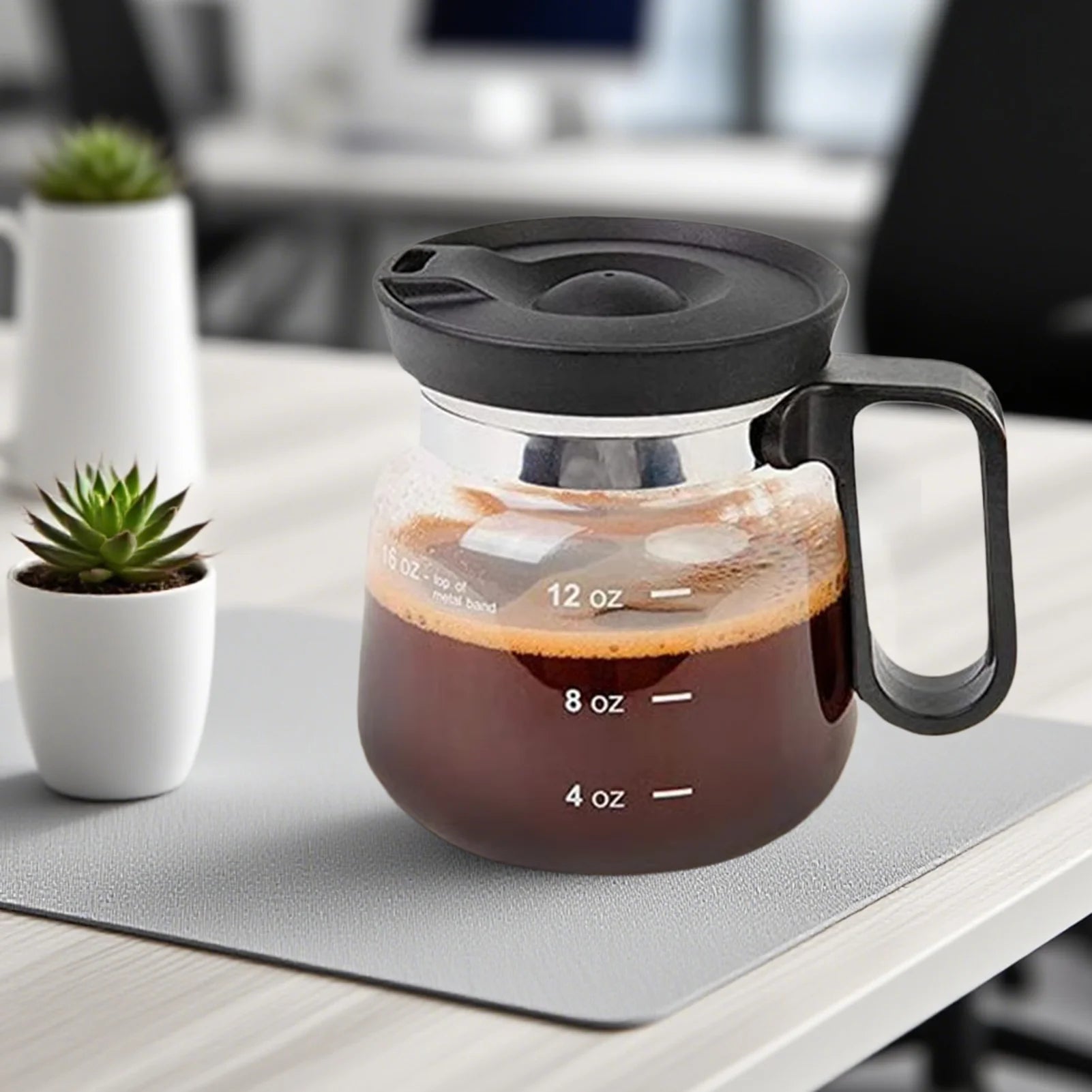 Clear Coffee Mug 16oz Travel Coffee Cup Glass Mugs Drinkware Container with Lid for Hot Cold Beverage Latte Cappuccino Tea Juice Qme