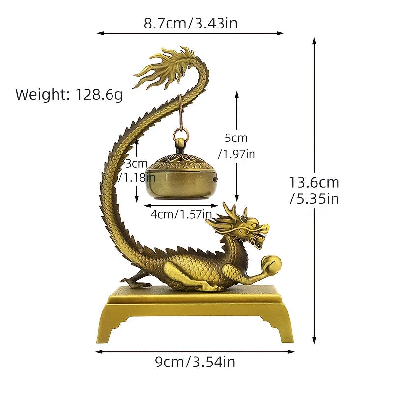 Dragon Incense Holder Lucky Feng Shui Chinese Retro Burner Qme 1PC