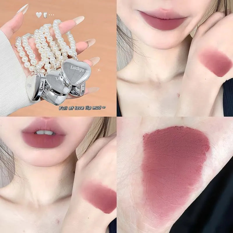 Mini Heart Shape Water Matte Mist Lip Llaze Mirror Gloss Pearl Qme G05-04