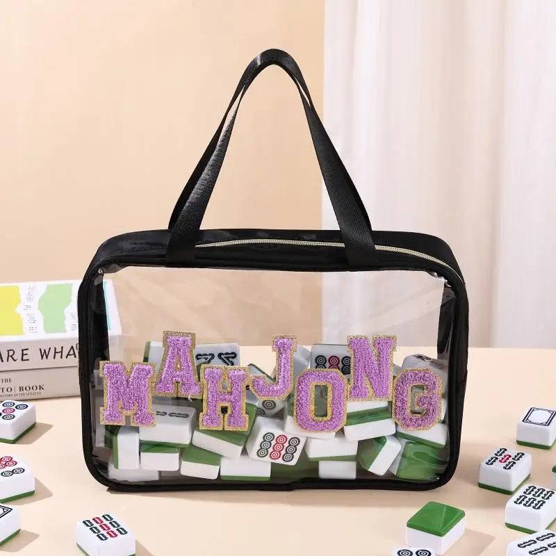 Business Studio Home Travel Adults Teens Mahjong Tile Bag Waterproof Qme Black