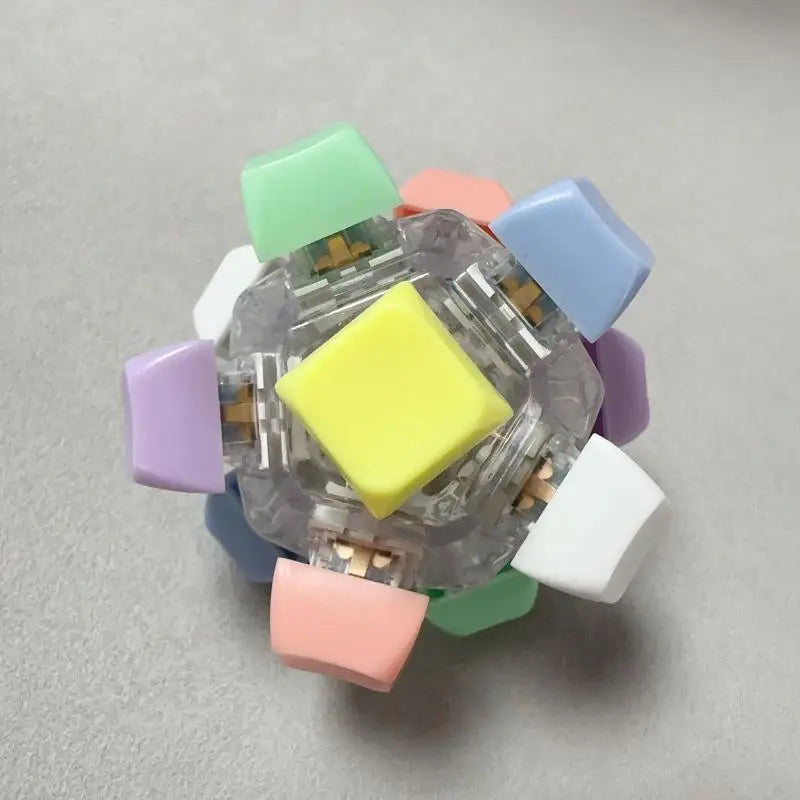12 Key Fidget Keyboard Button Magic Ball Keychain LED Finger Stress Qme With lights C