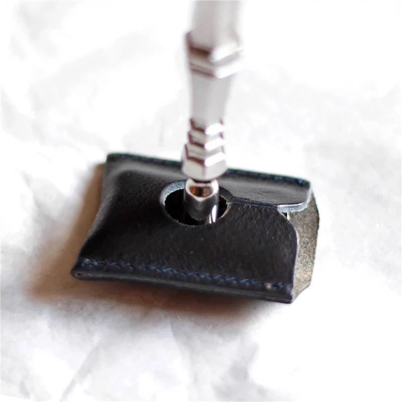 Double Edge Safety Razor Head Sleeve Protective Case Leather Without Qme