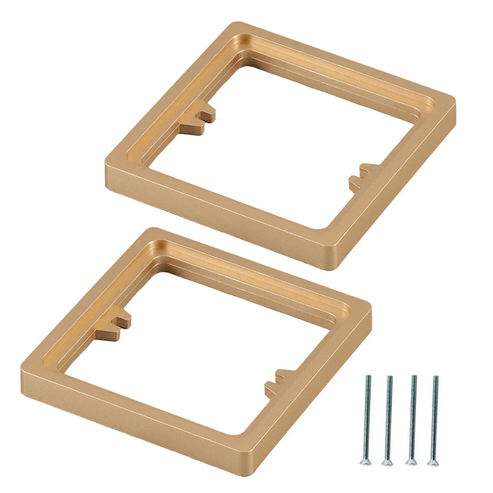 2pcs Switch Surround Plate Wall Panel Decoration 10MM Single Socket Spacer Socket Plate White Grey Gold Frame With 4x Screws Qme Gold