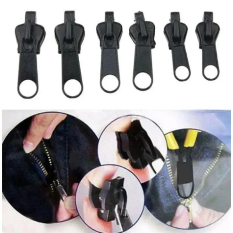 24pcs Black Instant Zipper Universal Instant Fix Zipper Repair Kit Replacement Zip Slider Teeth Rescue New Design for DIY Sewing Qme