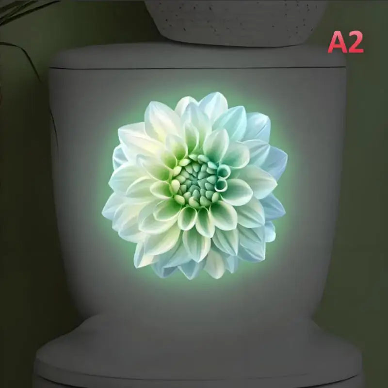 Luminous Toilet Sticker Night Light Lotus Wall Decal Seat Cover Qme A2