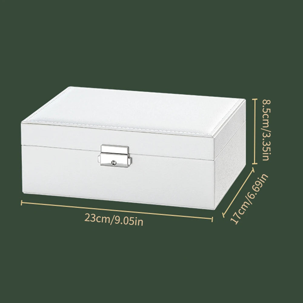 Double-Layer Jewelry Storage Box With Lock For Earrings, Necklaces And Other Accessories, Organizing Box Qme