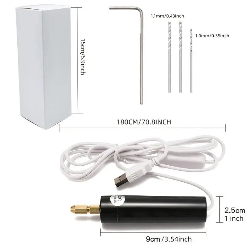CC11Handheld Electric Drill USB Tools Epoxy Resin Jewelry Making Wood Qme A
