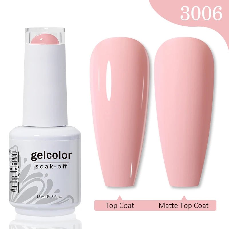 Arte Clavo Gel Nail Polishes Pink Nude Hybrid Lak Manicure Qme 3006