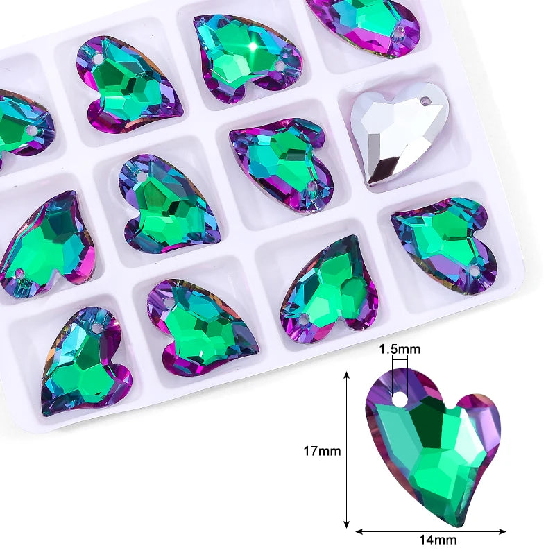 Crystal Pendant Beads Bright Color Single Hole Charm Glass Jewelry Beads Gems For Jewelry Making Supplies DIY Earrings Bracelet Qme 8-12pcs