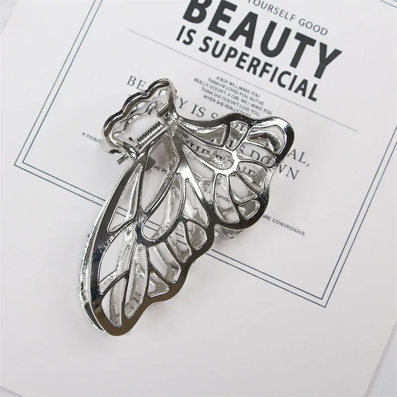 New Hollow Out Butterfly Tassel Hair Pins for Women Girl Beauty Vintage Metal Golden Clips Jewelry Accessories Styling Tools Qme 8cm-Butterfly-WhiteK