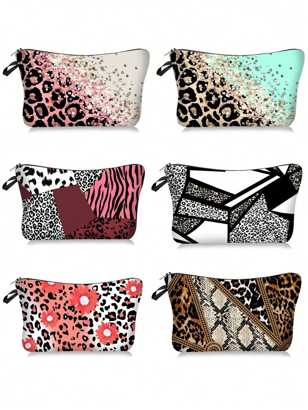 Leopard Print Animal Makeup Bag Women's Multifunctional Hand-held Qme