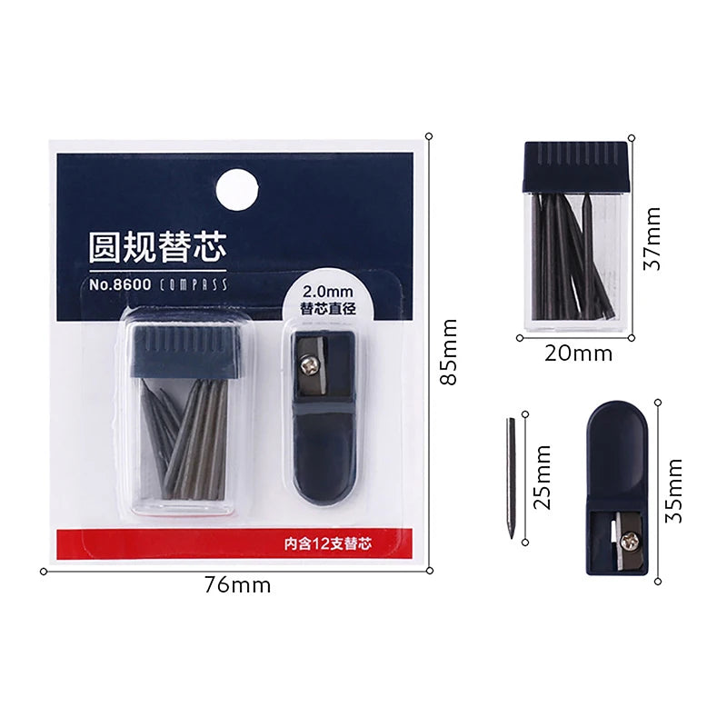 Mine Compas Pointer Sharpener Pencil Lead Stationery Compass Core Qme