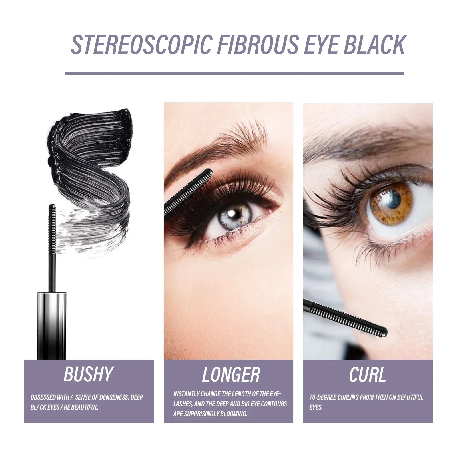 Curling Mascara Thick Waterproof Lengthening Black/brown Eyelash Styling Lash Extension Eye Lashes Brush Makeup Eye-Cosmetics Qme