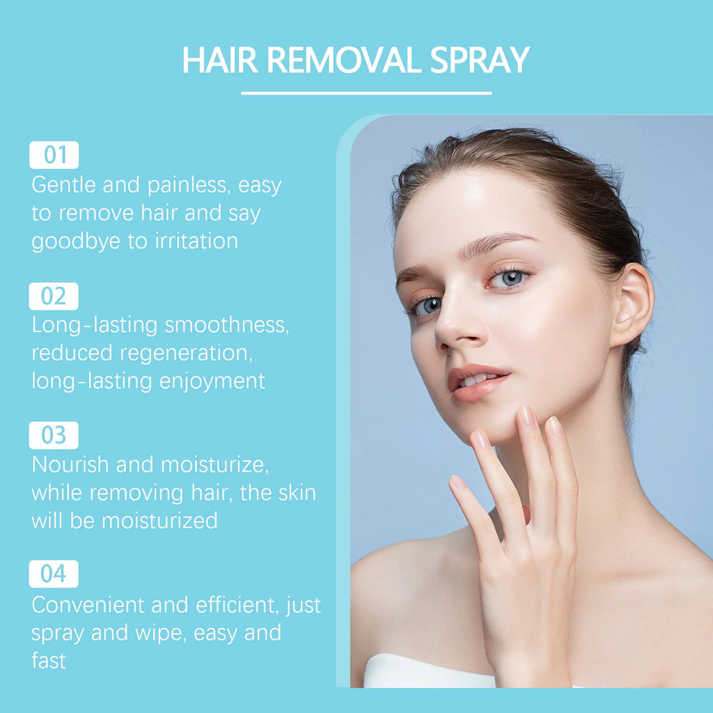 Natural Painless Hair Removal Spray Easy Remove Body Armpit Leg Private Hair Soften Slow Hair Growth Inhibitor Depilatory Cream Qme