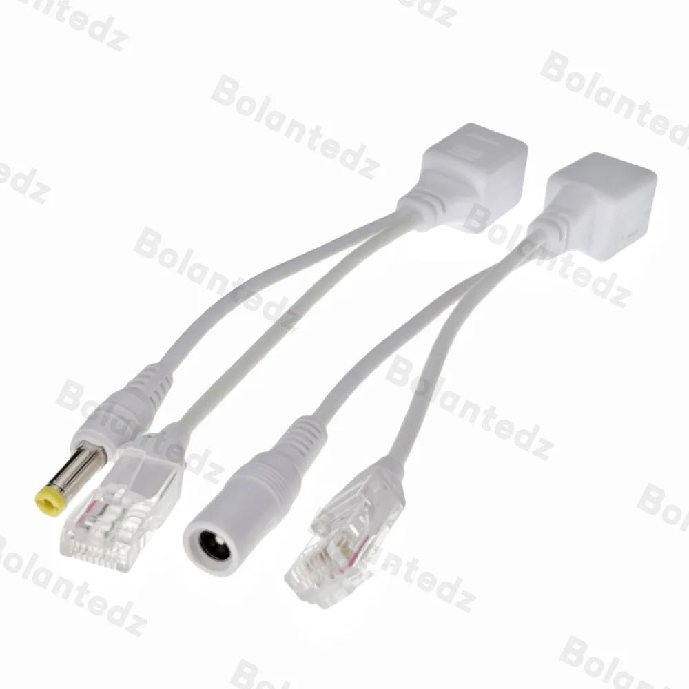 5PCS POE Power Supply Module 12V Network Camera POE Splitter Combiner One-Cable Solution for Security Surveillance Qme White