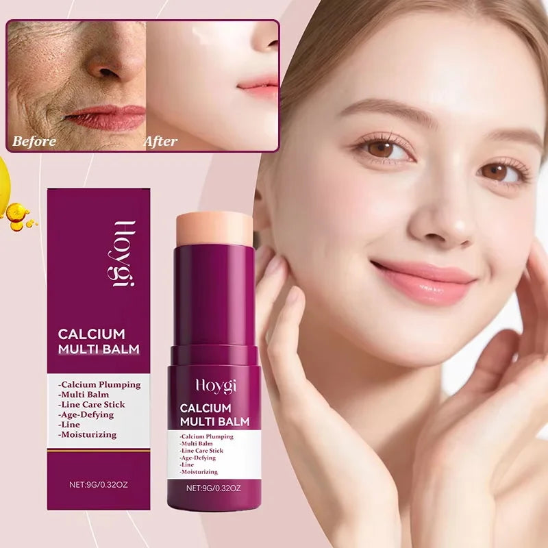 Calcium Volume Multi Balm Korean Skincare Stick Face & Eye Cream Collagen Deep Moisturizing Anti-Wrinkle Suitable for Pre Makeup Qme