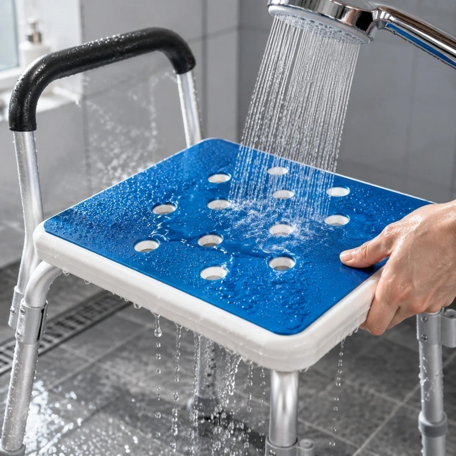 Cold-proof Anti-slip Bath Chair Cushion Elderly Bath Tub Shower Chair Stool Bench Seat Pad Bathroom Supplies Qme