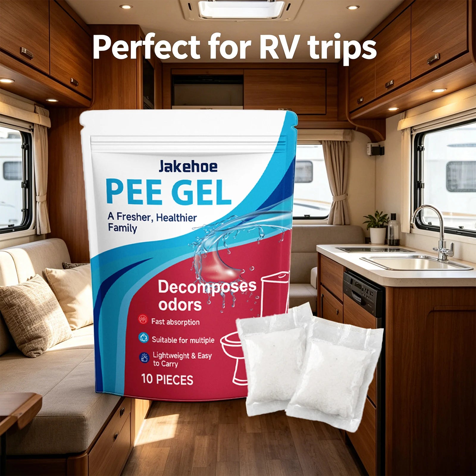 Pee Gel Urine Solidifier Packs Eliminates Urine Odors Fast-Acting Absorption Camping Travel Sanitary Solution Absorbent Powder Qme