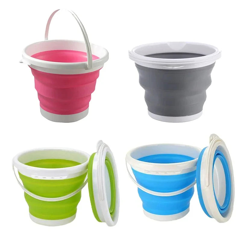 3L Collapsible Bucket Portable Folding Water Bucket Car Washing Fishing Bucket Household Plastic Travel Outdoor Camping Bucket Qme