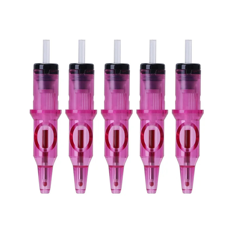 New Ball Point Pen Tattoo Cartridge Needles 5 Colors Practice Needles Drawing For Motor Tattoo Pen Grip Cartridge Supplies Qme 5PCS Pink