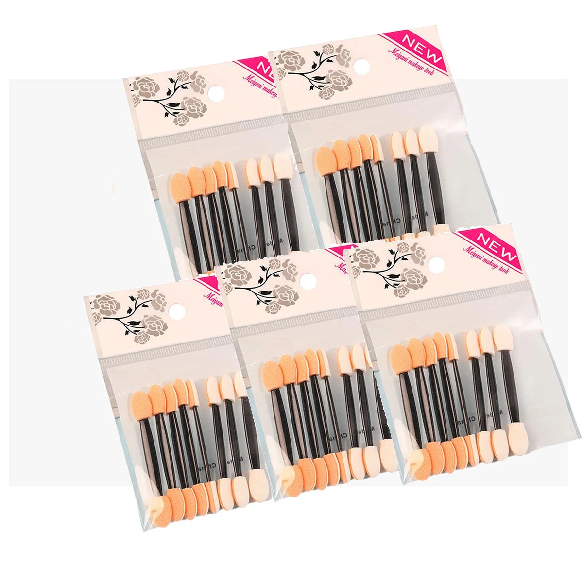 1 3 5 Packs Disposable Eyeshadow Applicators Sponge Tips Eye Shadow Qme 5 packs