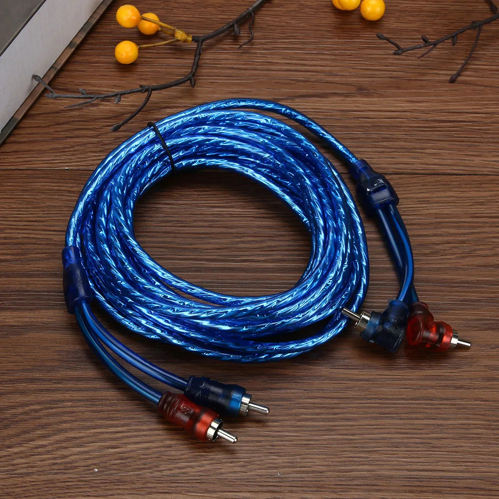Car Audio System Amplifier Copper Cable Audio Cord 5 Meter 2 RCA to 2 RCA Plug Audio Power Amplifier Cable Qme