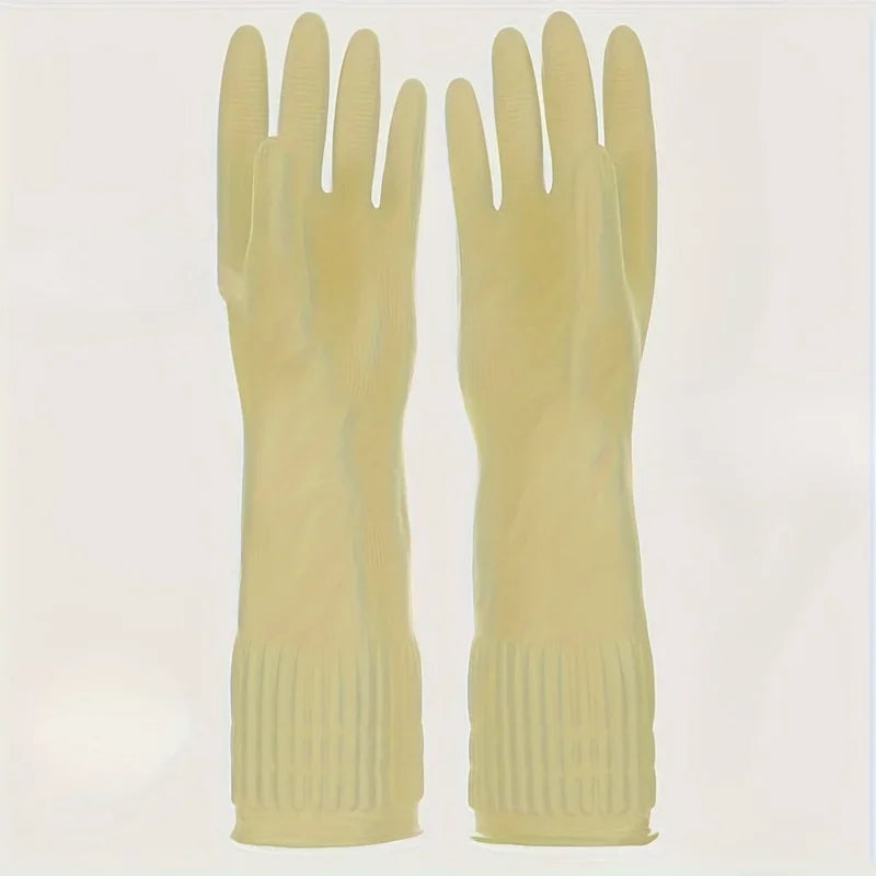 Premium Extended Household Cleaning Gloves, Waterproof Kitchen Dishwashing Gloves, Non-slip Housework Gloves Qme