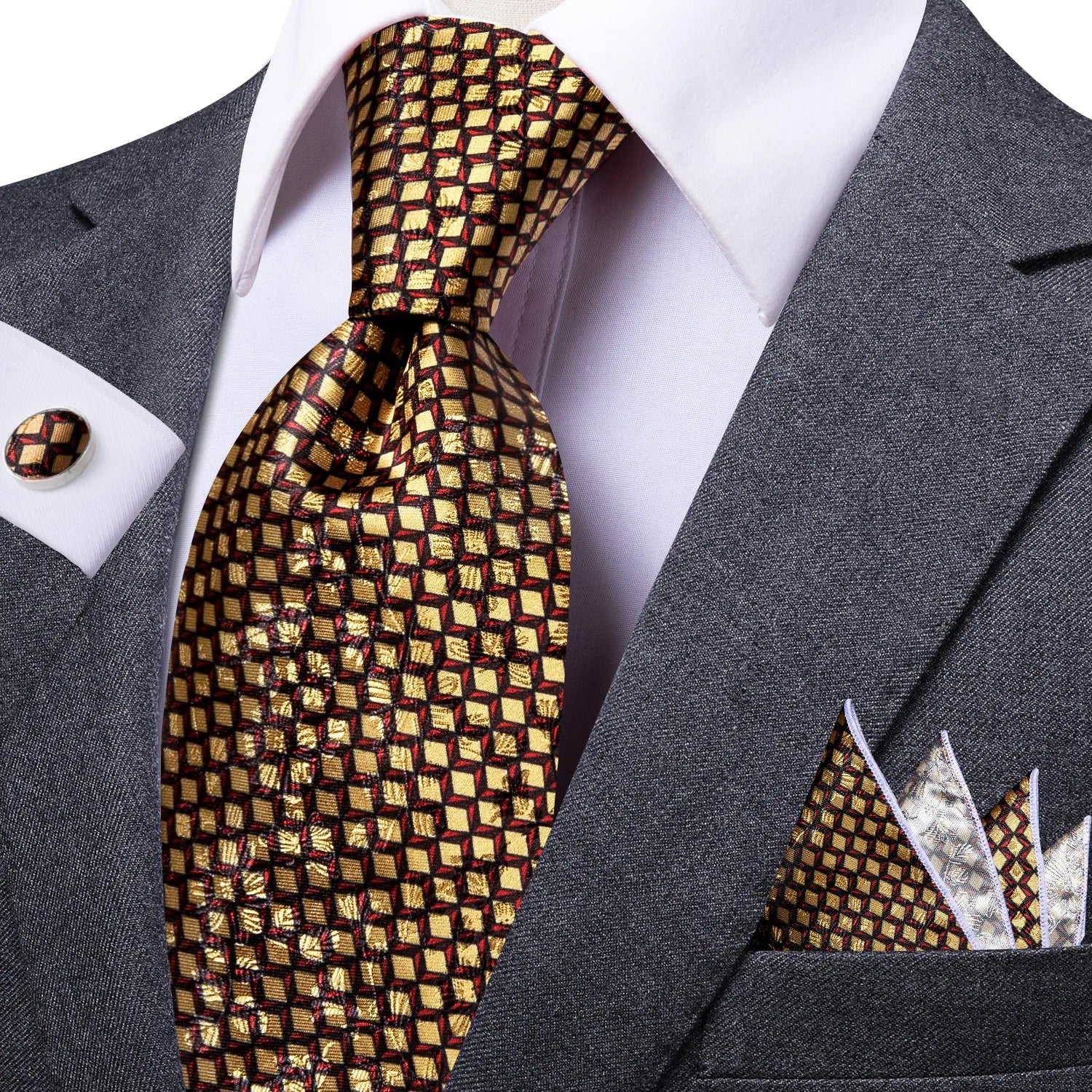 Men's Tie Pocket Square Colorful Striped Business Collection Formal Qme DPT-LDSN0010