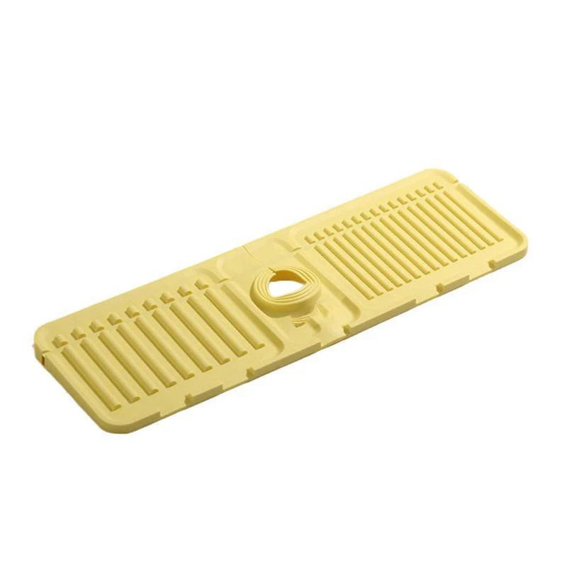 Foldable Water Tap Drain Mat Anti-splash Silicone Kitchen Sink Qme Yellow 0