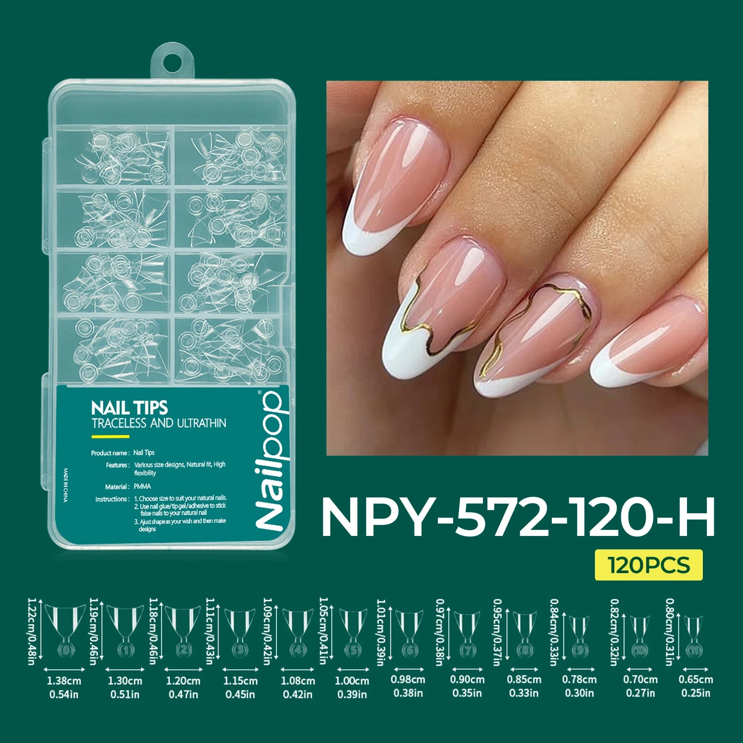 Nailpop Soft Gel Tips Nails Acrylic Material Half Almond Artificial