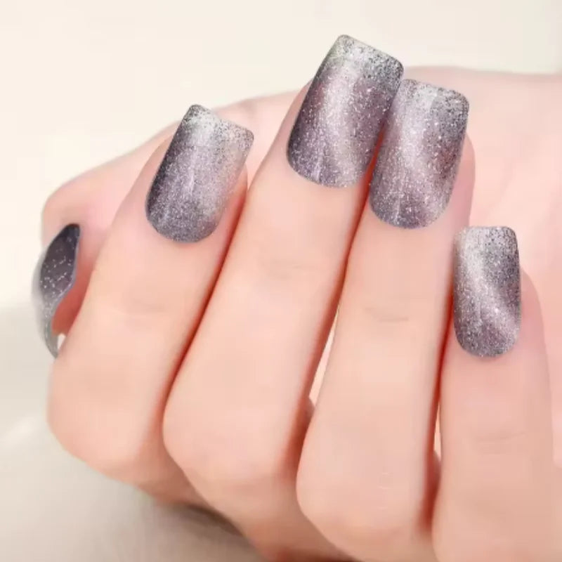 Nail Full Wrap Stickers Nail Glitter Self Adhesive Gel Nail Sticker for Women Home DIY Nail Supplies Manicure Kit Qme