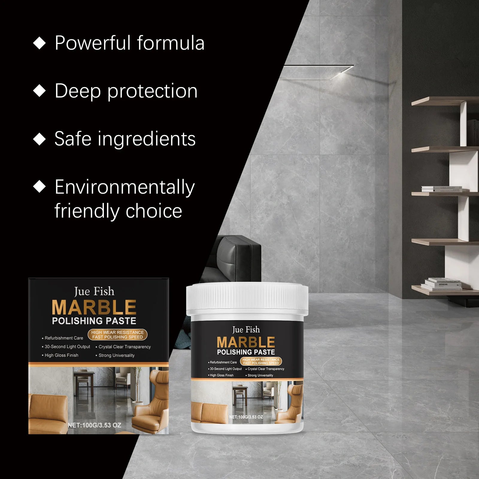 Marble Polishing Paste Effectively Remove Scratch Water Stains Brightening Eliminate Fingerprint Multi Functional Cleaning Cream Qme