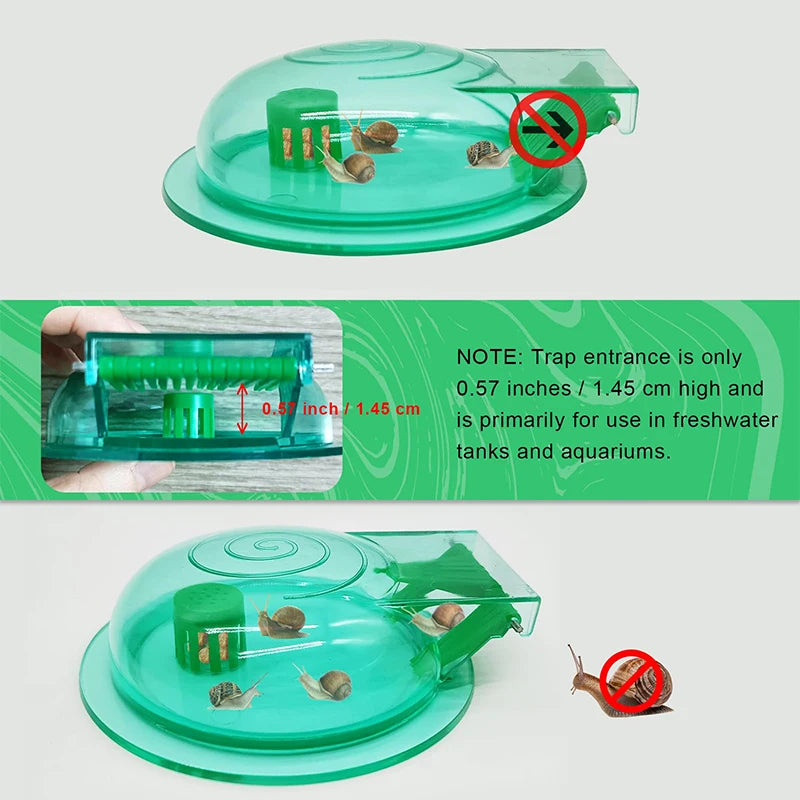 Aquarium Snail Trap, Plastic Snail Catcher For Freshwater Fish Tank Green Snail Catch Box. Qme