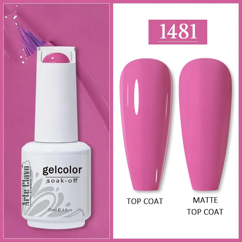 Arte Clavo 99Colors Gel Nail Polish Purple Glitter Sequins Manicure Qme 1481