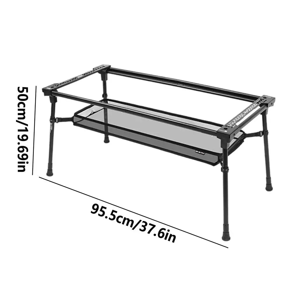 Folding Camp Table Aluminum Alloy Lightweight Adjustable Portable Camping Table Hiking Accessories For Indoor Travel Picnic Qme China Mainland Black