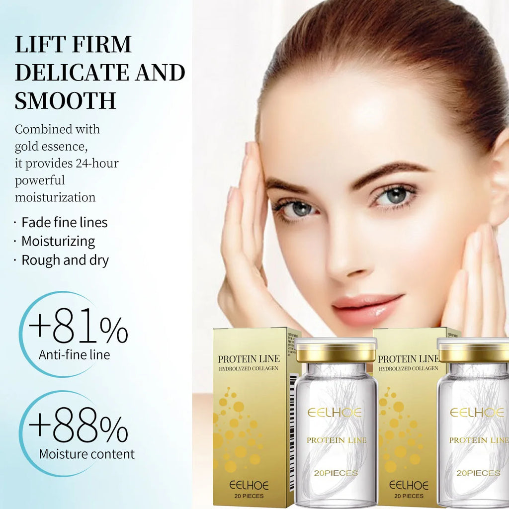 Protein Thread Lifting Set Fade Fine Lines Wrinkle Absorbable Protein Threads Collagen Face Filler Firming Moisturizing Serum Qme