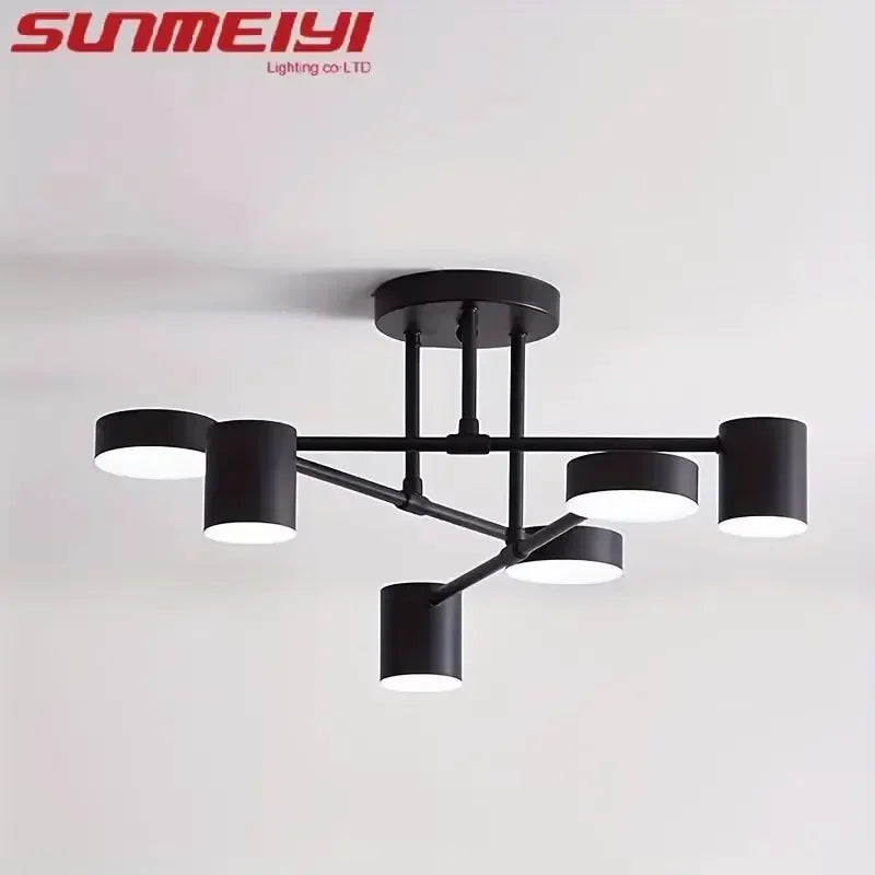 Modern Black Ceiling Chandeliers For Living Room Hall Ceiling Light Fixture Romantic Starry Gold Creative Ceiling Lamp Bedroom Qme