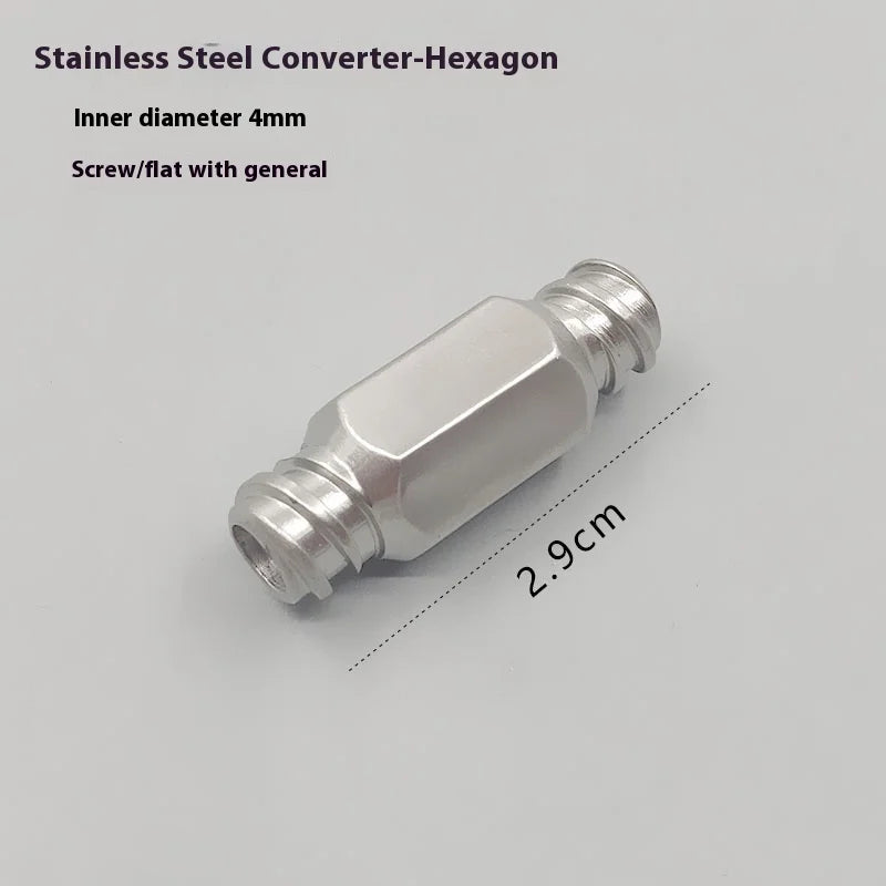 Stainless Steel Injector Plug Adapter Fat Transfer Threaded Flat Qme c