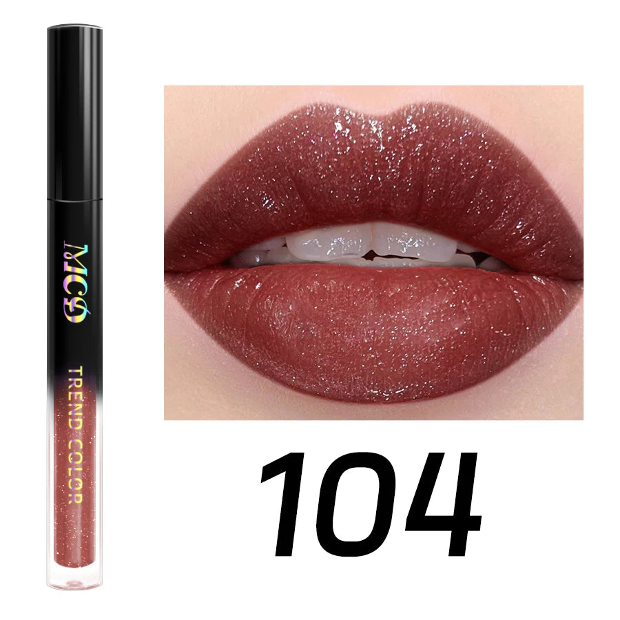 15 Glitter Lip Glaze Long Lasting Waterproof Liquid Lipstick Dewy Qme 104
