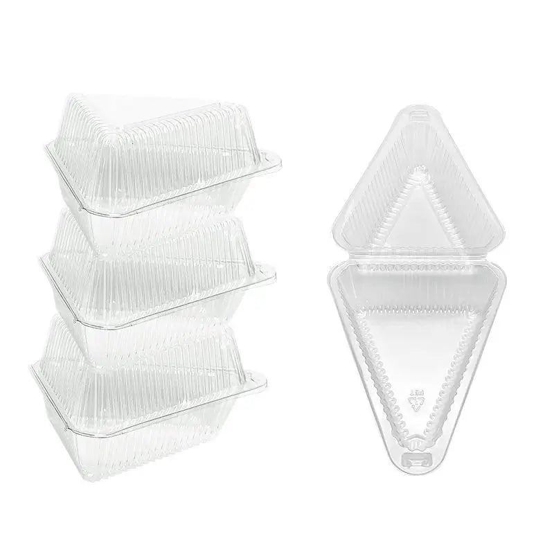 50 Stackable Sandwich Holder Fruit Cake Slice Container Clear Qme