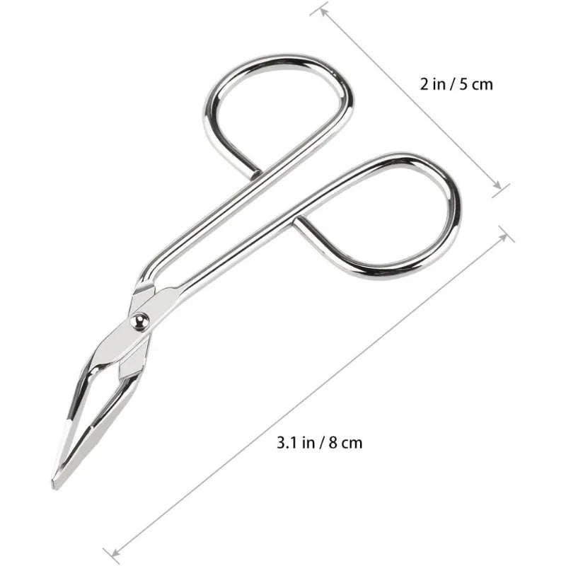 Stainless Steel Eyebrow Scissors,Elbow Pliers Clip Scissors,Flat Tip Tweezers Hair Plucker Hair Removal, Shave and Hair Removal Qme