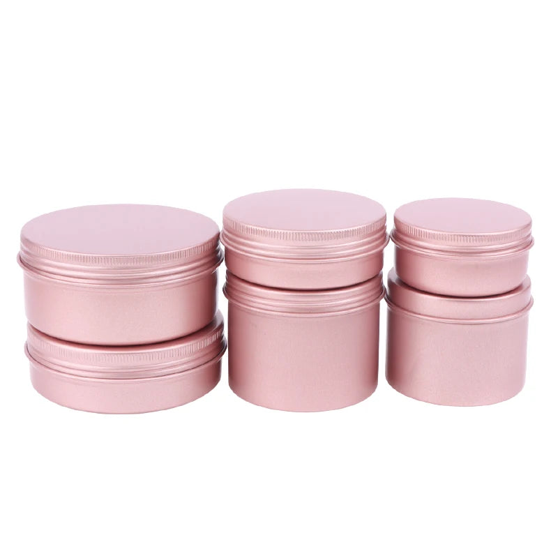 5 Refillable Cream Jars Tin Containers Screw-top Lids Lip Balm Nail Qme