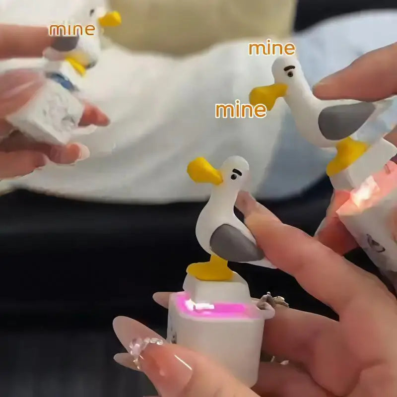 Seagull Mine Clicker Keychain Button LED Sound Durable Fidget Toy Qme Battery
