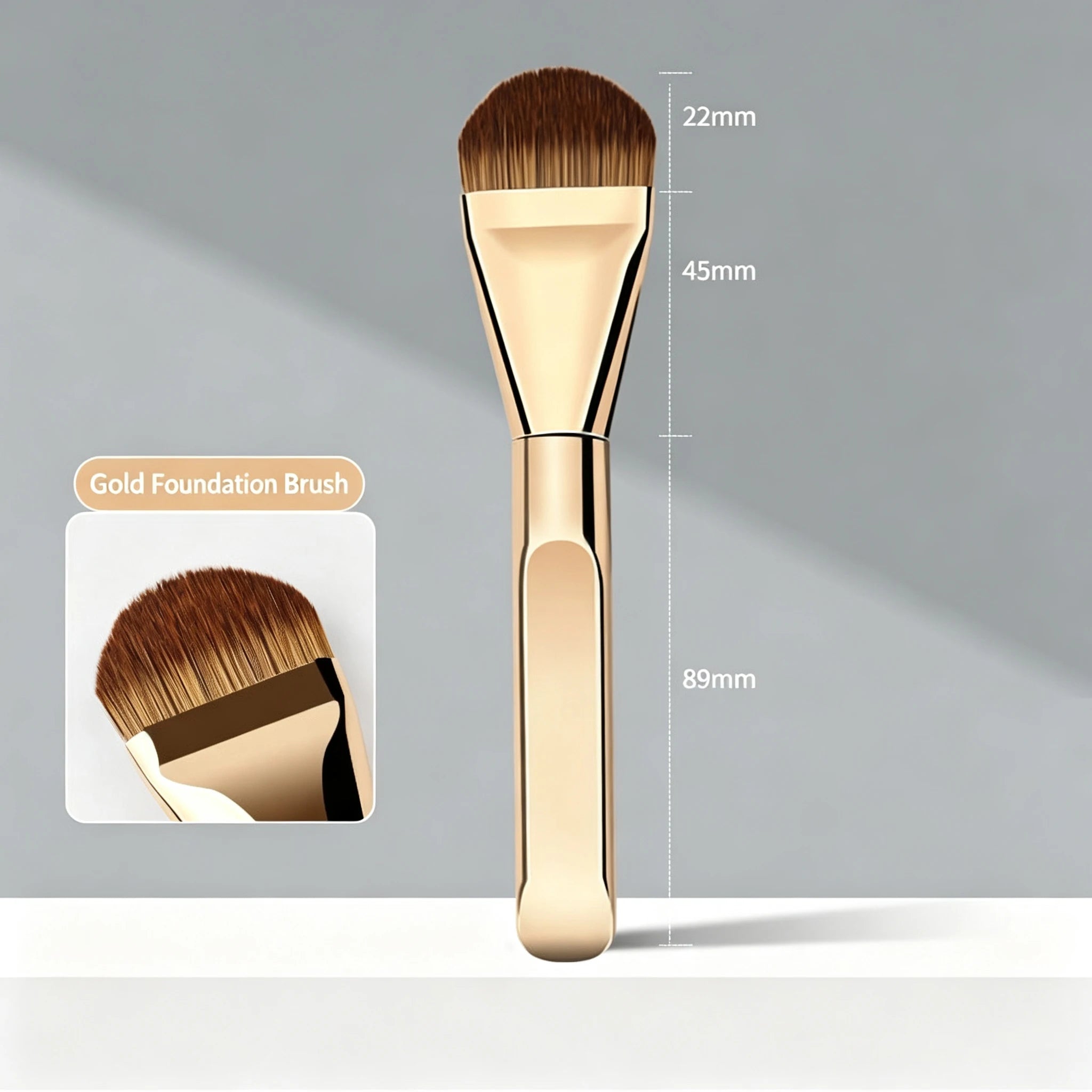 Tongue-shaped Foundation Brush Ultra-thin Seamless Base Makeup Qme Gold