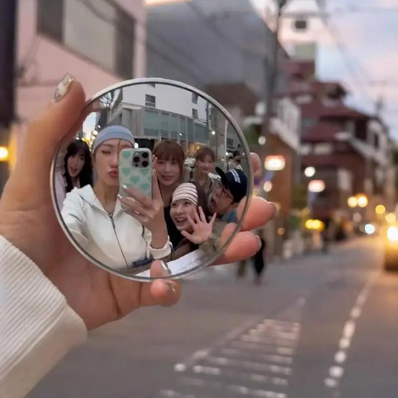 Fashionable Convex Round Mirror Travel Makeup Selfie Photography Qme