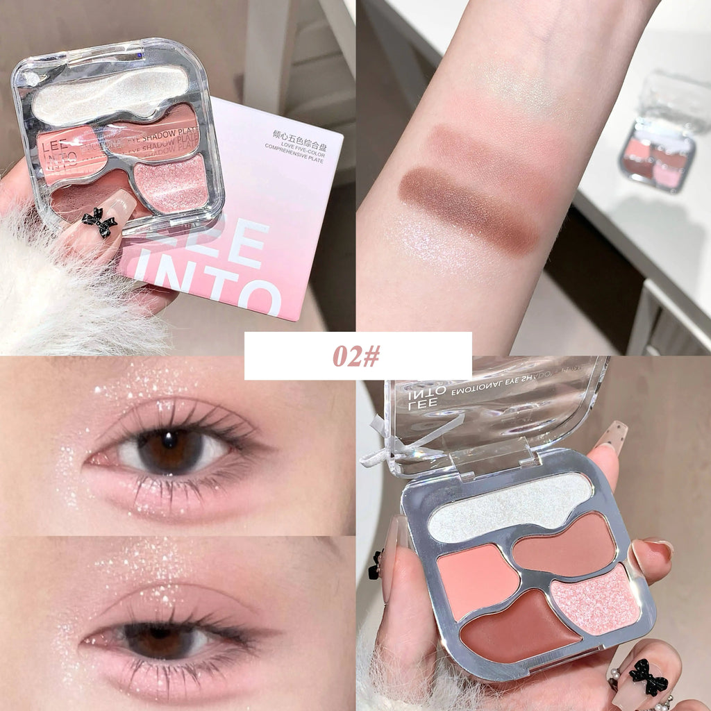 LEEINTO Five-color Comprehensive Eye Shadow Palette Matte Highlight Qme LE-01-02