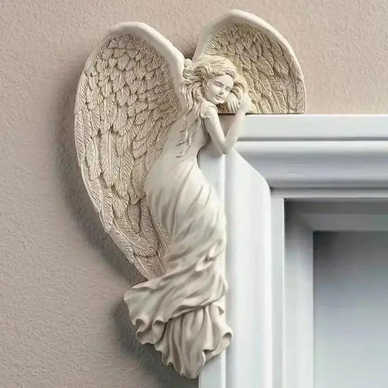 Angel Wings Resin Craft Door Frame Ornament Angel Winged Goddess Pendant Garden Door Decoration Home Gifts Left Right Wings Qme