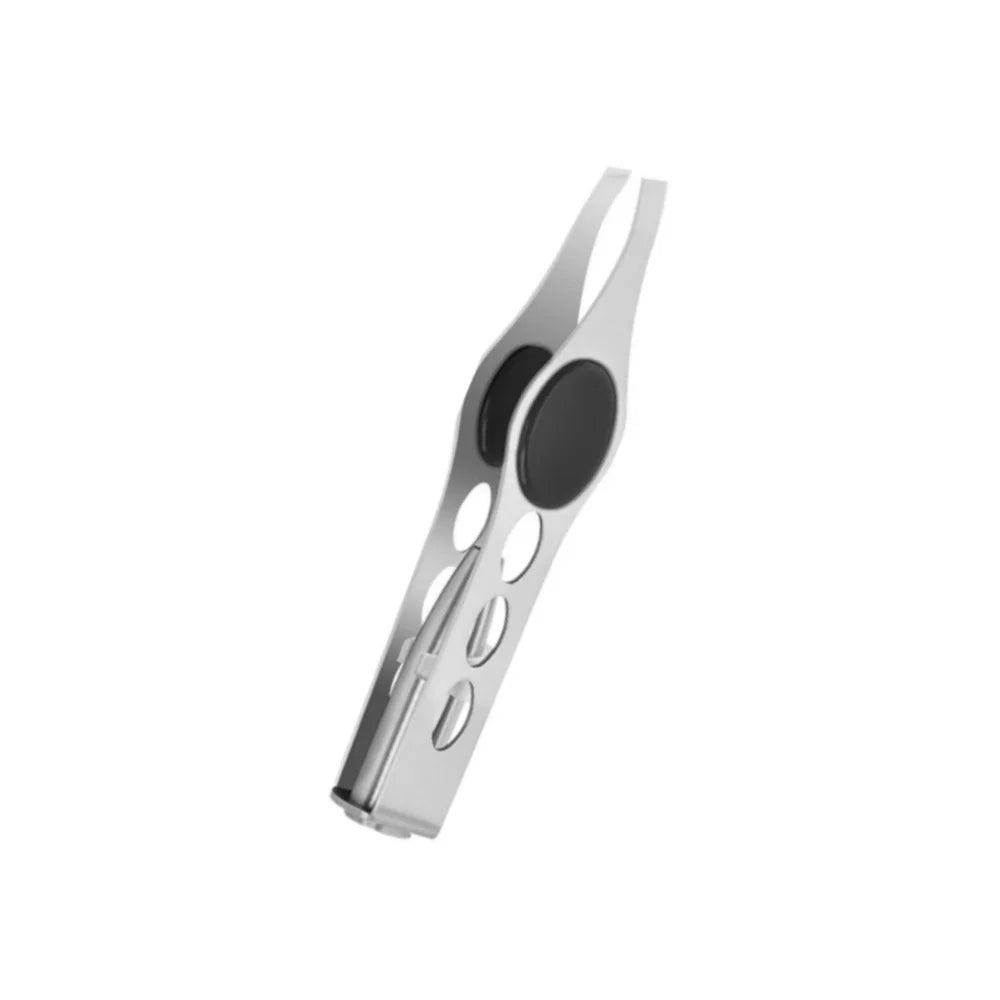 1pc Portable Stainless Steel Led Make Up LED Light Eyelash Eyebrow Clip Tweezer Set Smart Design Hair Remove Tweezer Makeup Tool Qme Black