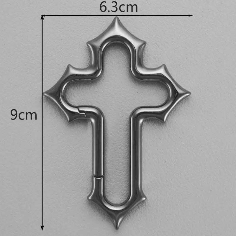 Zinc Alloy Bag Charm Trinkets Keychain Cross Carabiner Keychain Camping Hiking Outdoor Climber Waist Pendant Accessories Gift Qme A1